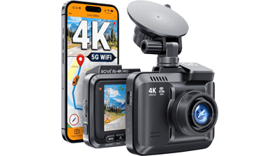 ROVE R2-4K PRO Dash Cam: GPS, 5G WiFi, 2160P UHD, Night Vision