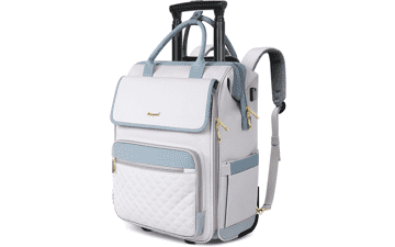 Rolling Laptop Backpack for Women, Travel Carry on Luggage