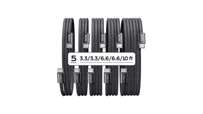USB-C Cable 5-Pack: Fast Charging for iPhone, Samsung, iPad & MacBook