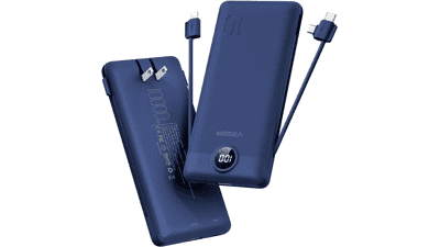VEGER 10000mAh Portable Charger with Built-in Cables