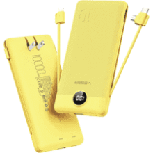 VEGER Portable Charger: 10000mAh Power Bank with Built-in Cables