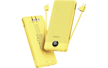 VEGER Portable Charger: 10000mAh Power Bank with Built-in Cables