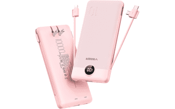 VEGER Portable Charger: 10000mAh Power Bank with Built-in Cables