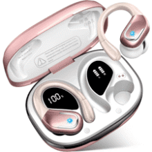 Wine Red Wireless Earbuds: Bluetooth 5.4, 75H Playtime, & Noise Canceling