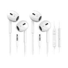 Wired Earbuds with Mic - Crystal Clear Calls - 2 Pack