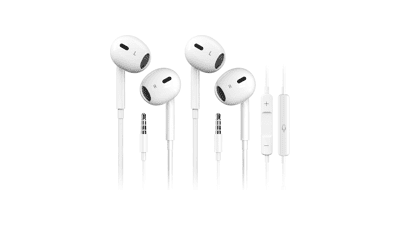 Wired Earbuds with Mic - Crystal Clear Calls - 2 Pack