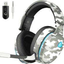 Wireless Gaming Headset - PS5, PS4, PC, Switch - Bluetooth 5.3 - Camo