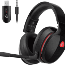Wireless Gaming Headset - PS5, PS4, PC, Switch - Bluetooth 5.3 - Red Light