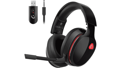 Wireless Gaming Headset - PS5, PS4, PC, Switch - Bluetooth 5.3 - Red Light