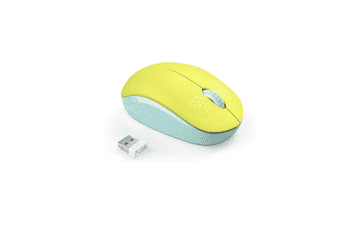 Yellow & Green Wireless Mouse