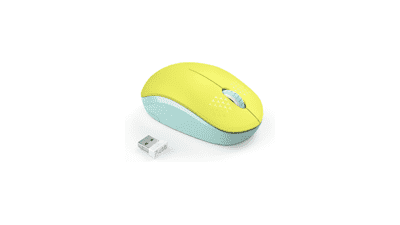 Yellow & Green Wireless Mouse