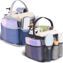 2-Pack Portable Mesh Shower Caddy with 8 Pockets