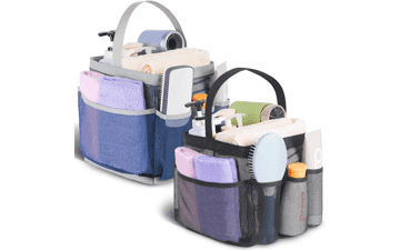 2-Pack Portable Mesh Shower Caddy with 8 Pockets