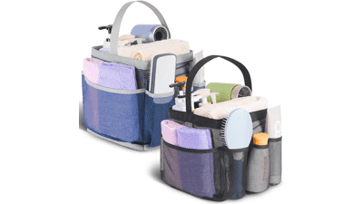 2-Pack Portable Mesh Shower Caddy with 8 Pockets
