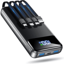 50000mAh Portable Charger Power Bank with Built-in Cables