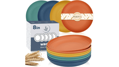 8-Piece Wheat Straw Dinnerware Set | Unbreakable & Eco-Friendly
