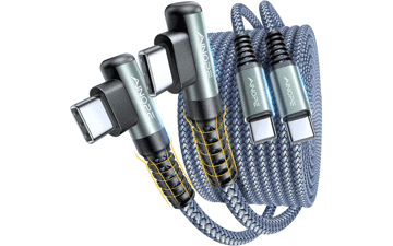 AINOPE 60W USB C Cable 2-Pack: Fast Charging for iPhone 16, Samsung S25, iPad, MacBook