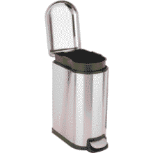 Amazon Basics 2.6 Gallon Small Trash Can with Soft-Close Foot Pedal