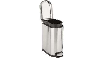 Amazon Basics 2.6 Gallon Small Trash Can with Soft-Close Foot Pedal