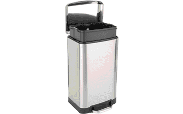 Amazon Basics 5.3 Gallon Small Trash Can, Nickel