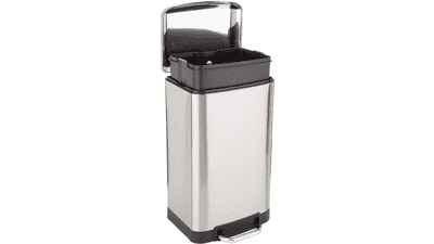 Amazon Basics 5.3 Gallon Small Trash Can, Nickel