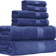 Amazon Basics Navy Blue 6-Piece Towel Set