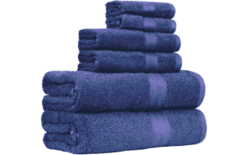 Amazon Basics Navy Blue 6-Piece Towel Set