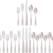 Amazon Basics Silverware Set - 20-Piece Stainless Steel Flatware
