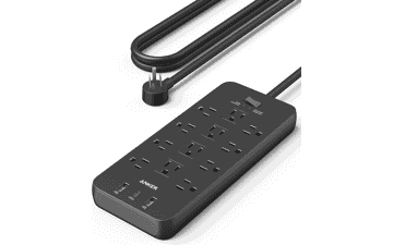 Anker Power Strip: 12 Outlets, 3 USB Ports - Surge Protection