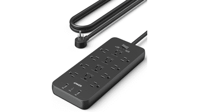 Anker Power Strip: 12 Outlets, 3 USB Ports - Surge Protection