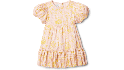 Baby Girl Puff Sleeve Dress - Amazon Essentials