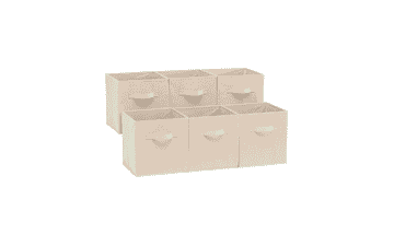 Beige Storage Cubes - 6 Pack | Amazon Basics Organizer