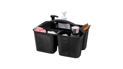 Black Shower Caddy Basket - Portable Organizer with Handle