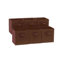 Brown Fabric Storage Cubes - 6 Pack | Amazon Basics
