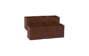 Brown Fabric Storage Cubes - 6 Pack | Amazon Basics