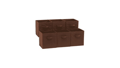 Brown Fabric Storage Cubes - 6 Pack | Amazon Basics