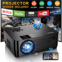 CEBORY 1080P 5G WiFi Projector: 15000LM, 300" Display