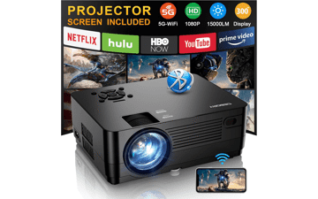 CEBORY 1080P 5G WiFi Projector: 15000LM, 300" Display