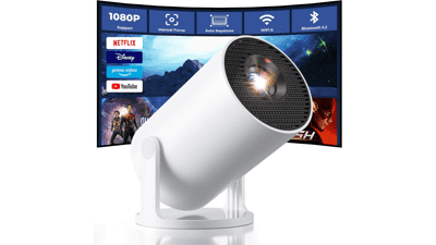 CLOKOWE Mini WiFi Projector - 1080P & Bluetooth