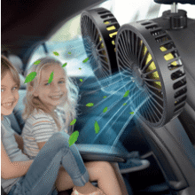Car Backseat Fan for Kids: Dual Head USB Powered
