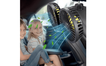 Car Backseat Fan for Kids: Dual Head USB Powered
