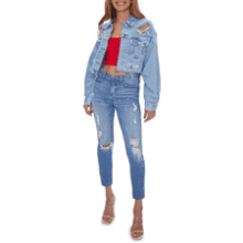 Distressed Denim Jacket - Forever 21