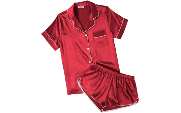 Ekouaer Women's Silk Satin Pajama Set