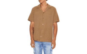Forever 21 Men's Textured Short-Sleeve Shirt