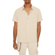 Forever 21 Men's Textured Short-Sleeve Shirt