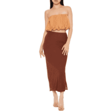 Forever 21 Women's Chiffon Midi Skirt