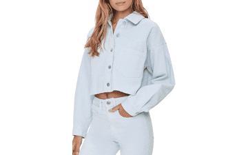 Forever 21 Women's Corduroy Cropped Shacket
