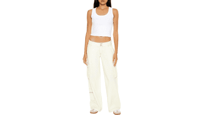 Forever 21 Women's Wide-Leg Cargo Pants