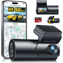 GKU 4K Dash Cam: Front & Rear, GPS, WiFi, 64GB SD Card