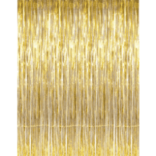 Gold Metallic Tinsel Foil Fringe Curtain - Party Photo Backdrop